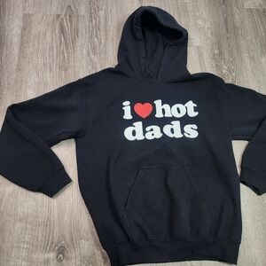 DANNY DUNCAN I Love Hot Dads Black Pullover Sweatshirt Hoodie Small